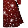 Mini Robe à Capuche Ligne A 3D Etoile de Noël Imprimée à Lacets - Rouge XL | US 10