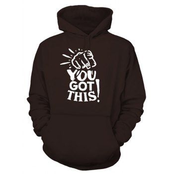 

Men's Fleece Lining Hoodie Contrast Slogan Graphic Print Kangaroo Pocket Casual Hoodie, Deep coffee