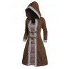 Mini Robe Tricotée à Capuche Faux Deux Pièces Géométrique Texturée - Café profond XL | US 8