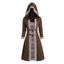 Mini Robe Tricotée à Capuche Faux Deux Pièces Géométrique Texturée - Café profond XL | US 8