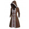 Mini Robe Tricotée à Capuche Faux Deux Pièces Géométrique Texturée - Café profond XXL | US 10