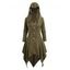 Manteau à Capuche Long Asymétrique en Couleur Unie à Ourlet Irrégulier - Vert profond M | US 6