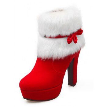 Women's Suede Winter Warmth Faux Fur Platforms Boots