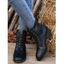 Women's Lace-up Pointed Toe Chelsea Boots - Noir EU 39