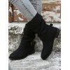 Solid Color Buckle Strap Mid Calf Boots - Noir EU 41