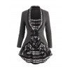Haut Drapé Tricoté Ethnique Panneau Géométrique en Maille à Manches Longues - Gris XXL | US 14