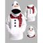 Sweat à Capuche Costume de Noël 3D Bonhomme de Neige Imprimé à Carreaux avec Poche Kangourou - Blanc L | US 8-10