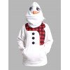 Sweat à Capuche Costume de Noël 3D Bonhomme de Neige Imprimé à Carreaux avec Poche Kangourou - Blanc M | US 6