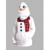 Sweat à Capuche Costume de Noël 3D Bonhomme de Neige Imprimé à Carreaux avec Poche Kangourou - Blanc XL | US 12