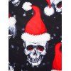 Robe de Noël Crâne Imprimée Partout à Lacets sans Manches - Noir XXL | US 14
