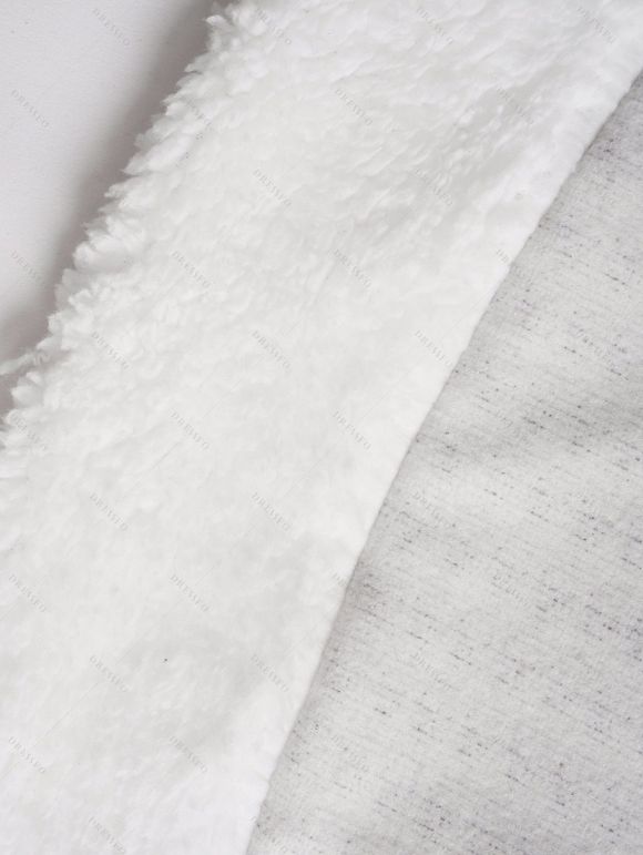 Robe A Line à Capuche en Fausse Fourrure Imprimé Flocon de Neige de Noël Ethnique - multicolor XXL | US 14