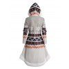 Robe A Line à Capuche en Fausse Fourrure Imprimé Flocon de Neige de Noël Ethnique - multicolor XL | US 12