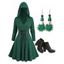 Robe Pull à Capuche en Tricot à Câble Bonhomme de Neige et Lacets à Talon Epais - Vert profond S | US 4