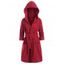 Manteau à Capuche Lâche Ceinturé Teinté - Rouge Vineux M