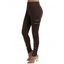 Pantalon Décontracté Long Crayon Zippé à Taille Elastique avec Poches - Café profond L | US 8-10