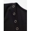 Mini Robe Gothique Manches Evasées à Lacets à Œillet - Noir XXL | US 14