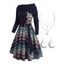 Robe en Tricot Ajouré à Motif D'élément de Noël - Bleu profond S | US 4