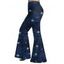 Pantalon Long Évasé Imprimé Galaxie Grande Taille - Bleu de Minuit 1X | US 16