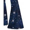 Pantalon Long Évasé Imprimé Galaxie Grande Taille - Bleu de Minuit L | US 14