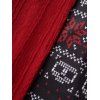 Haut Drapé en Tricot Contrasté Géométrique Flocon de Neige Imprimé 2 Pièces - Rouge XXL | US 14