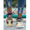 Skull Graffiti Print Lace Up Casual Sport Running Shoes - multicolor A EU 43