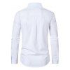 Chemise Boutonnée Manches Longues à Col Relevé Festonnée de Couleur Unie - Blanc XL