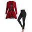 Pantalon Moulant Brillant Contrasté en Tricot Flocon de Neige Imprimé - multicolor S | US 4