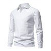 T-Shirt Décontracté en Couleur Unie à Manches Longues - Blanc XXL
