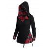 Casual Plaid Splicing Knit Hoodie Grommet Knitted Hooded Top