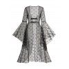 Haut Métallique Long Motif D'Etoile en Maille Transparente à Bretelle Bouclée - Noir XXL | US 14