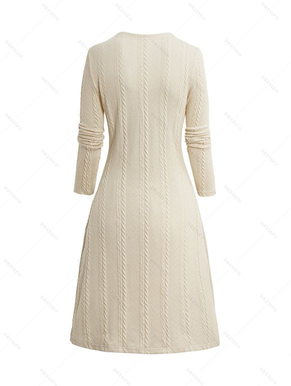 Mini Robe à Bretelle Bouclée Rayé Faux Deux Pièces - café lumière L | US 8-10