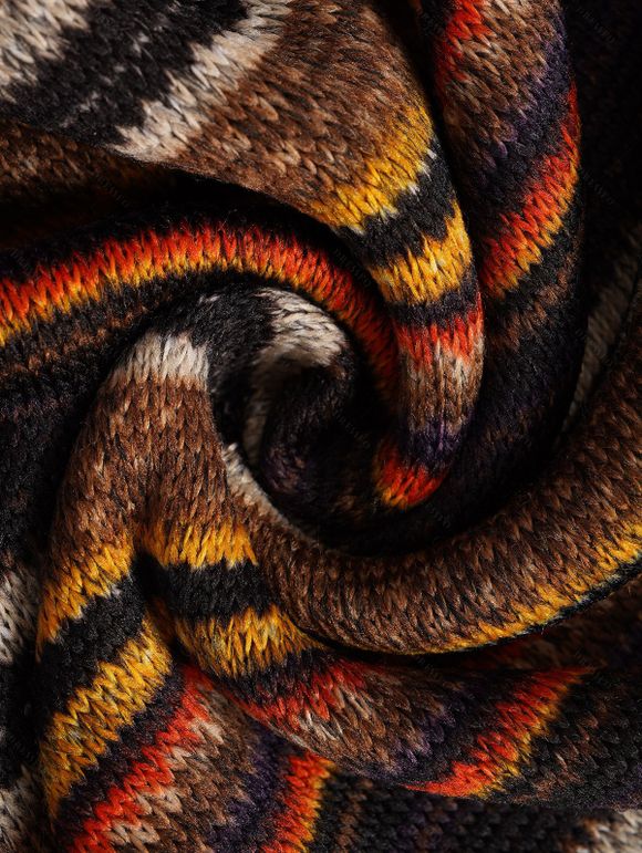 Mini Robe à Bretelle Bouclée Rayé Faux Deux Pièces - café lumière L | US 8-10