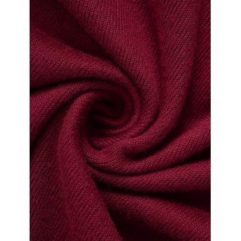 Open Shoulder Knit Foldover Top Long Sleeve Buckle Strap Solid Color Top 