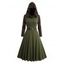 Robe à Capuche Ceinturée Zip en Blocs de Couleurs à Manches Longues à Taille Haute - Vert profond XXL | US 14