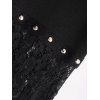 Mini Robe Ligne A Gothique à Capuche Panneau en Dentelle Transparente avec Rivets - Noir XXL | US 14