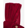 Robe de Soirée Vintage Mi-longue en Velours à Col Carré - Rouge XXL | US 14