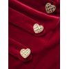 Robe de Soirée Vintage Mi-longue en Velours à Col Carré - Rouge XXL | US 14