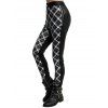 Pantalon Maigre Zippé Panneau à Carreaux Imprimé - Noir M | US 6