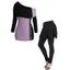Ensemble de Haut Tricoté Bicolore Bouclé en Couleur Unie et de Legging Deux Pièces - multicolor S | US 4