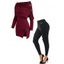 Open Shoulder Knit Foldover Top And Gothic High Waist Skinny Pants Outfit - multicolor S | US 4