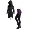 Ensemble de Mini Robe Moulante en Couleur Ombrée à Carreaux à Bretelle et de Pantalon Crayon - Noir S | US 4