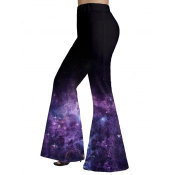 

Plus Size Flare Yoga Pants For Women Mid Waisted Tummy Control Pants, Midnight blue