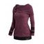 Pull Chiné Tricoté en Blocs de Couleurs à Col Bénitier à Œillets - Rose clair XL | US 12