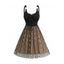 Mini Robe de Soirée Superposée Motif D'Etoile en Maille Transparente à Lacets - Noir S | US 4