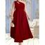Plus Size Cut Out One Shoulder Beaded Detail A-line Plain Color Maxi Dress - RED 4XL | US 18