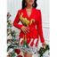 Manteau Ceinturé Tropical Imprimé Contrasté avec Poche à Rabat - Rouge XL | US 12