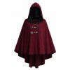 Cape à Capuche Haute Basse à Doublure Fourrée en PU - Rouge foncé XXL | US 14