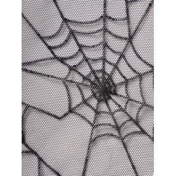 Half Zipper PU Panel Buckle Mesh Overlay Layered Solid Asymmetric Dress 
