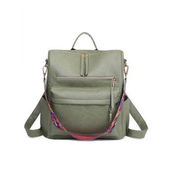 

Multipurpose Vintage Rucksack Convertible Shoulder Bag PU Leather Travel Day Backpack, Light green