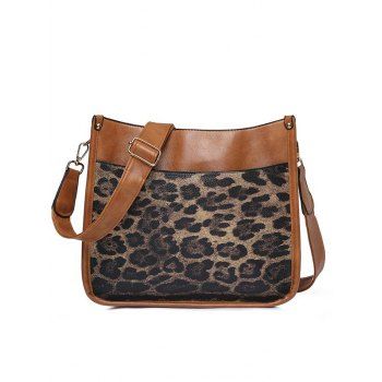 

Women Shoulder Adjustable Bag Leopard Guitar Strap Bucket Cross Body Bag, Multicolor a